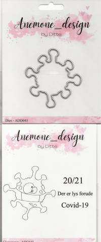Billede: skæreskabelon og stempel Covid 19, 20/21 Der er lys forude, Covid-19, Anemone_design Dies