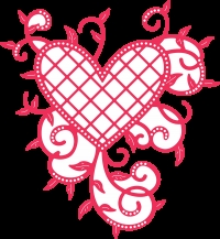 Billede: skæreskabelon Lattice Heart B368 89x98mm, cheery lynn, førpris kr. 92,- nupris