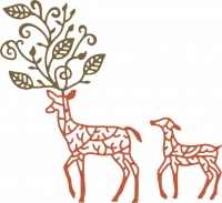Billede: skæreskabelon “Deer in the forrest