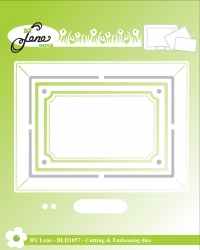 Billede: skære/prægeskabelon fotoramme, BY LENE DIES, Photo Frame, BLD1057, 10,5x7,9cm, førpris kr. 84,- nupris