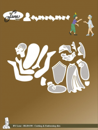 Billede: skære/prægeskabelon 2 personer, BY LENE DIES “Fairy Tale-5” BLD1158, Biggest: 3x4,6cm
