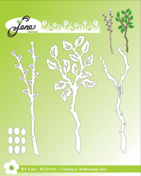 Billede: skære/prægeskabelon 2 grene, BY LENE DIES “Branches” BLD1166, Biggest: 10x4,3cm