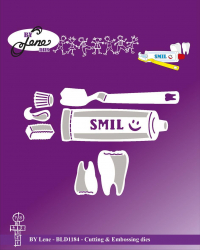 Billede: skære/prægeskabelon tandbørste, tandpasta og løse tænder, BY LENE DIES “Toothbrush