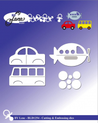 Billede: skære/prægeskabelon zeppeliner, bil og bus, BY LENE DIES 