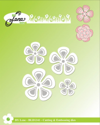 Billede: skære/prægeskabelon 4 blomster, BY LENE DIES
