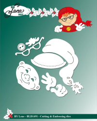 Billede: skære/prægeskabelon glad nisse, BY LENE DIES 