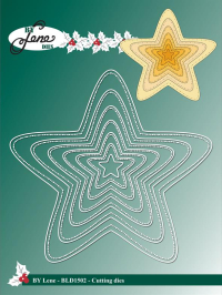 Billede: skæreskabelon stjerner med stitch og dots, BY LENE DIES 