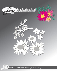Billede: skære/prægeskabelon bladgren og blomster, BY LENE DIES 