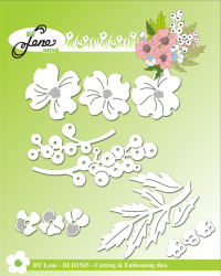 Billede: skære/prægeskabelon blomster og blade, Lene Dies 