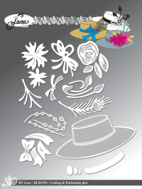 Billede: skære/prægeskabelon hat med blomster og sløjfer, BY Lene Dies, Women Hats
