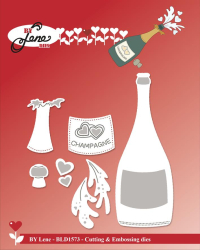 Billede: skære/prægeskabelon champagneflaske, BY Lene Dies 