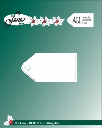 Billede: skæreskabelon tag til stempler, BY LENE DIES “Tag” BLD1017, 6,4x4,4cm - Passer til BLS212007-BLS212011, førpris kr. 42,- nupris