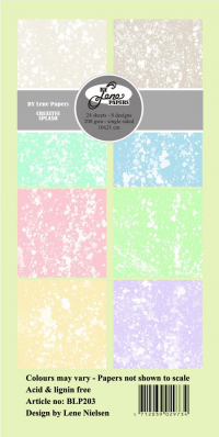 Billede: BY LENE Slim Card, M65, “Creative Splash” BLP203, 200gsm - 24 ark - 10x21cm