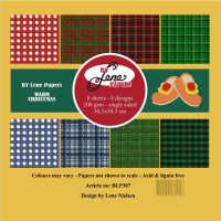 Billede: BY LENE Papirblok “Warm Christmas” BLP307, 200gsm - 8 ark - 30,5x30,5cm