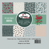 Billede: BY LENE Papirblok “Romantic Christmas” BLP308, 200gsm - 8 ark - 30,5x30,5cm
