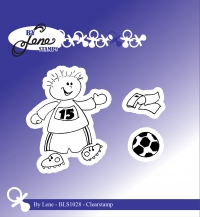 Billede: BY LENE STEMPEL “Boy with football” BLS1028, Boy: 4,3x5,5cm, førpris kr. 40,00, nupris