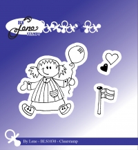Billede: BY LENE STEMPEL “Girl with balloon” BLS1030, Girl: 5,1x5,6cm, førpris kr. 40,00, nupris