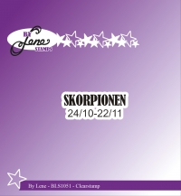 Billede: BY LENE STEMPEL “Skorpionen” BLS1051, 3,8x1,4cm, førpris kr. 12,00, nupris
