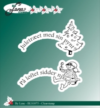 Billede: BY LENE STEMPEL Juletræet med sin pynt, På loftet sidder nissen, BLS1075,7x4 & 6,7x3,1cm