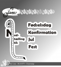 Billede: BY LENE STEMPEL NEDTÆLLING TIL FEST, fødselsdag, konfirmation, jul fest, BLS1079,
Konfirmation: 0,6x5cm