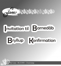 Billede: BY LENE STEMPEL Invitation til Barnedåb, Bryllup, Konfirmation, BLS1088, Biggest: 4,3x1cm