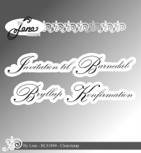 Billede: BY LENE STEMPEL, Invitation til Barnedåb, Bryllup, Konfirmation, BLS1090, Biggest: 5,3x1,4cm