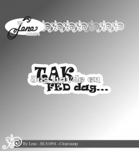 Billede: BY LENE STEMPEL, TAK Jeg havde en FED dag, BLS1094, 6,1x2,1cm, førpris kr. 24,- nupris