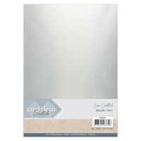 Billede: Card Deco Essentials - Metallic Linnenkarton - Metallic Silver6 ark, 250 gr., 210 x 297mm, CDEML001