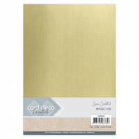 Billede: Card Deco Essentials - Metallic Linnenkarton - Metallic Gold 6 ark, 250 gr., 210 x 297mm, CDEML002