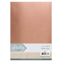 Billede: Card Deco Essentials - Metallic Linnenkarton - Metallic Copper 6 ark, 250 gr., 210 x 297mm, CDEML003