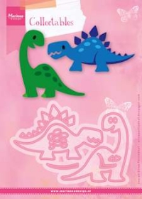 Billede: skæreskabelon 2 dinosauer, COL1400 Eline's Dino's, Total: 120x80,5mm, marianne design