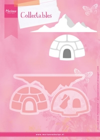 Billede: skæreskabelon igloo og isbjerg, MARIANNE DESIGN COL1417 ELINE'S Igloo and Mountain, Igloo: 5,5x4cm