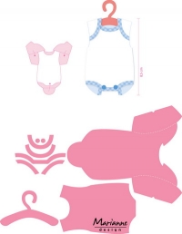 Billede: skæreskabelon bodystocking, COL1419 Eline's Baby onside, ca. 8,5x9cm i samlet udgave, marianne design