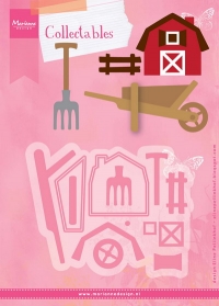 Billede: skæreskabelon bondegård og redskaber, COL1427 Eline’s Farm Set, marianne design