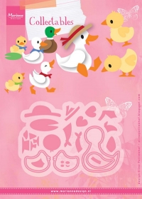 Billede: skæreskabelon andefamilie, COL1428 Eline’s Duck Family, marianne design