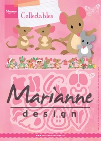 Billede: skæreskabelon musefamilie, MARIANNE DESIGN COL1437 Eline’s Mice Family, 113x84mm