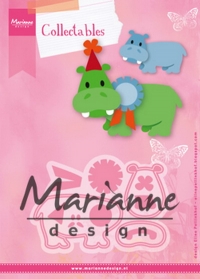 Billede: skæreskabelon flodhest, MARIANNE DESIGN COL1450 Eline’s Happy hippo, 98x67mm