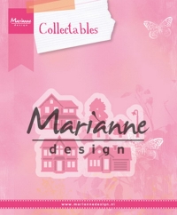 Billede: skæreskabelon mini by, MARIANNE DESIGN COL1451 Mini Village, 33x29, 32x31 & 39x23mm