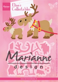 Billede: skæreskabelon julemandens rensdyr, MARIANNE DESIGN COL1461 Eline’s Reindeer, 108x85mm