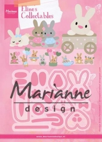 Billede: skæreskabelon babykanin, MARIANNE DESIGN COL1463 Eline’s Baby Bunny, 65mm