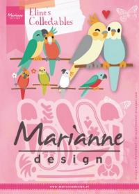 Billede: skæreskabelon 2 fugle, MARIANNE DESIGN COL1465 Eline’s Birds, Bird: 75x28mm
