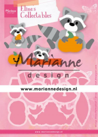 Billede: skæreskabelon vaskebjørn, MARIANNE DESIGN COL1472 Eline's Raccoon,70x85mm