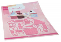 Billede: skæreskabelon byg dine egne pyntede cupcakes, MARIANNE DESIGN COL1481 Cupcakes, 120x94mm
