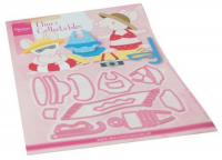 Billede: skæreskabelon badetøj og tilbehør til musefamilien, MARIANNE DESIGN COL1483 Eline's Beach Outifts, 120x94mm - Match COL1437