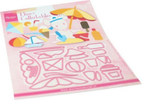 Billede: skæreskabelon tilbehør til musefamilien, MARIANNE DESIGN COL1484 Eline's Beach Fun, 120x90mm - Match COL1437
