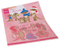 Billede: skæreskabelon surikat-familie, MARIANNE DESIGN COL1490 Eline's Meercats, 112x83mm
