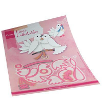 Billede: skæreskabelon bryllupsduer, MARIANNE DESIGN COL1492 Eline's Pigeons, 114x79mm