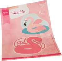 Billede: skæreskabelon flamingobadering, MARIANNE DESIGN COL1512 Flamingo Float, 81x73mm