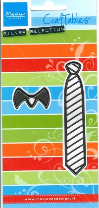 Billede: skære/prægeskabelon, Gentleman's Tie, slips og flip, cr1292, marianne design, førpris kr. 36,- nupris