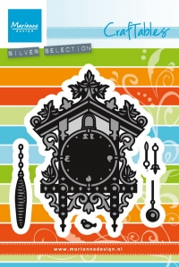 Billede: skære/prægeskabelon kuk-kuk ur, MARIANNE DESIGN CUT/EMB CR1388 Cuckoo Clock,
Largest: 73x101mm